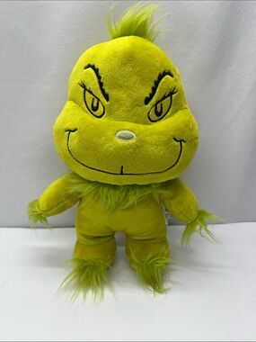 Green Plush Grinch-Inspired Reptile Toy - Soft Holiday Character